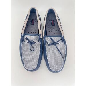 Swims Mens Braided Lace Lux Loafers Size 10 Slate Coastal Mesh Rubber Boat Shoes